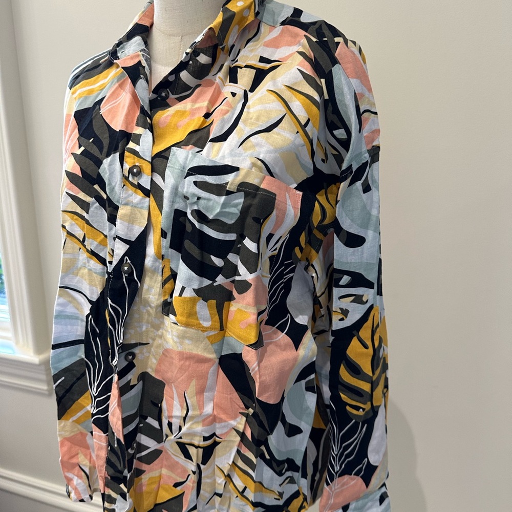 Calla Multicolored Patterned Button Up - image 2